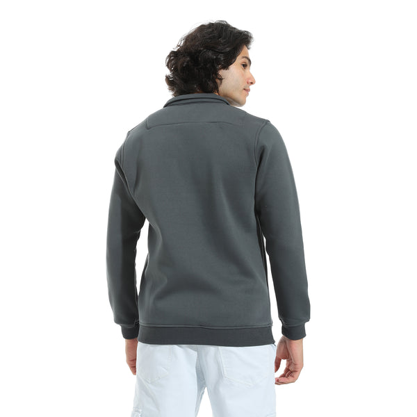 Turned_Down_Collar_Zipper_Closure_Sweatshirt_-_Dark_Grey