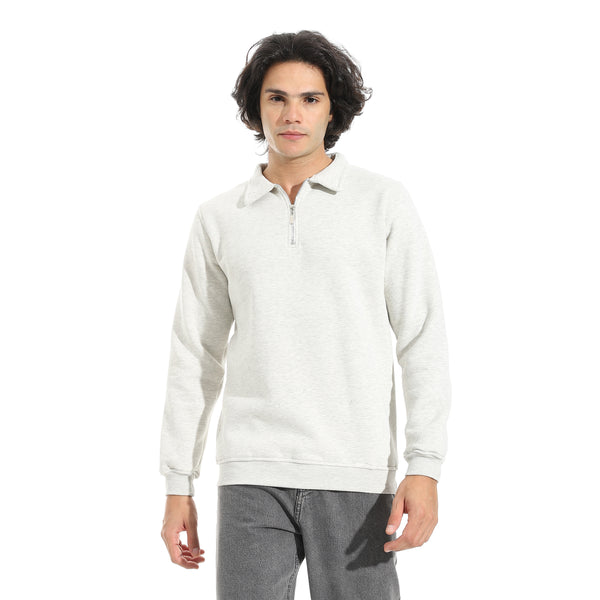 Turned_Down_Collar_Zipper_Closure_Sweatshirt_-_Light_Grey