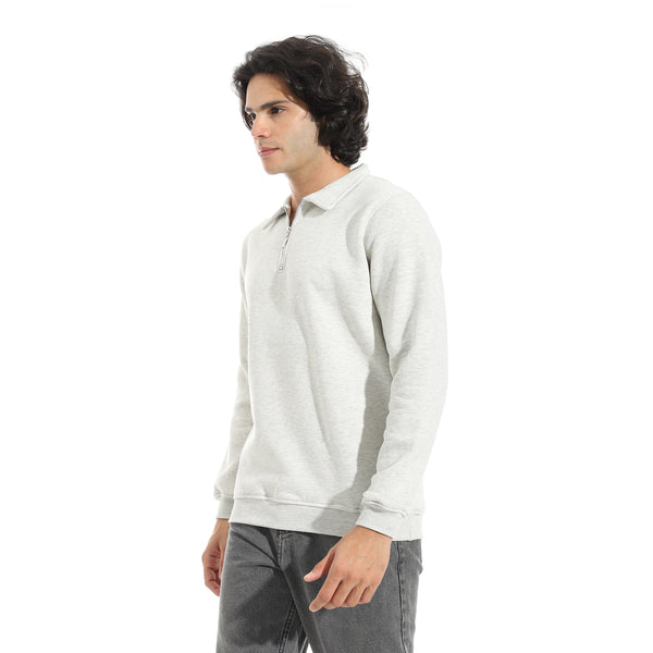 Turned_Down_Collar_Zipper_Closure_Sweatshirt_-_Light_Grey