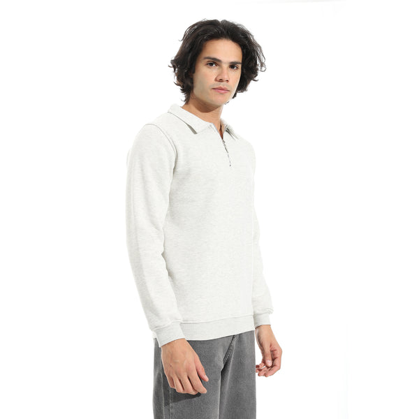 Turned_Down_Collar_Zipper_Closure_Sweatshirt_-_Light_Grey