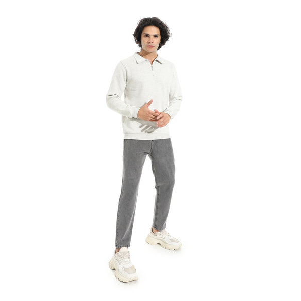Turned_Down_Collar_Zipper_Closure_Sweatshirt_-_Light_Grey