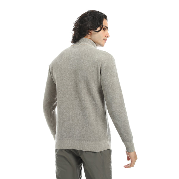 Velvet_Half_Zipper_High_Neck_Mint_Green_Pullover-Green
