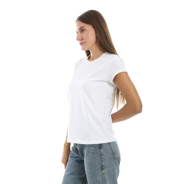 Casual_Plain_Half_Sleeves_Basic_T-Shirt_-_White