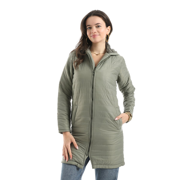 Sided_Pocket_Plain_Hooded_Coat_-_Olive