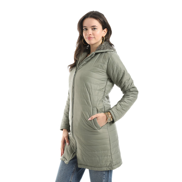Sided_Pocket_Plain_Hooded_Coat_-_Olive
