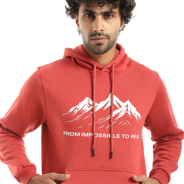 Printed_Hooded_With_Drawstringd_Dark_Red_Sweatshirt_Dark_Red