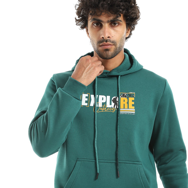 Printed_Hooded_With_Drawstringd_Dark_Green_Sweatshirt_Dark_Green