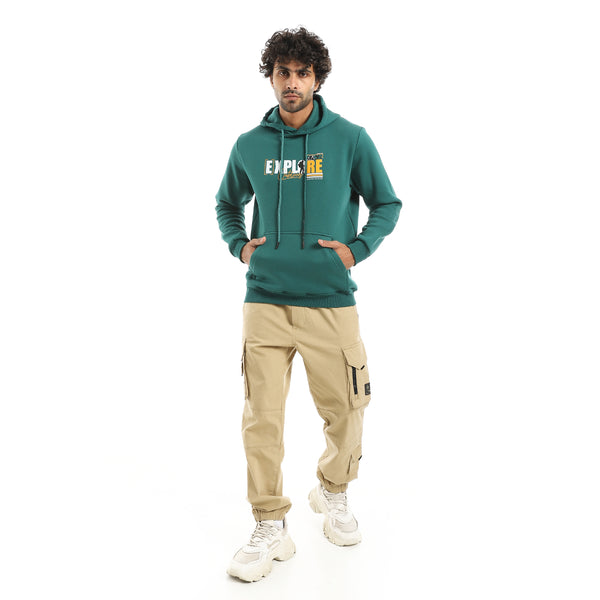 Printed_Hooded_With_Drawstringd_Dark_Green_Sweatshirt_Dark_Green