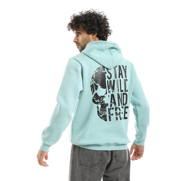 Printed_Hooded_With_Drawstringd_Mint_Green_Sweatshirt_Mint_Green