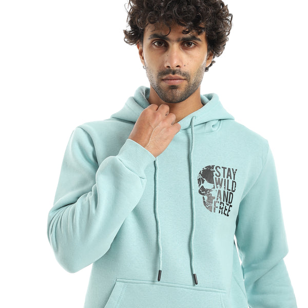 Printed_Hooded_With_Drawstringd_Mint_Green_Sweatshirt_Mint_Green