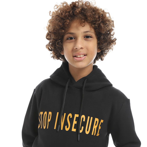 Printed_Long_Sleeves_Hooded_With_Drawstrings_Hoodie_-_Black