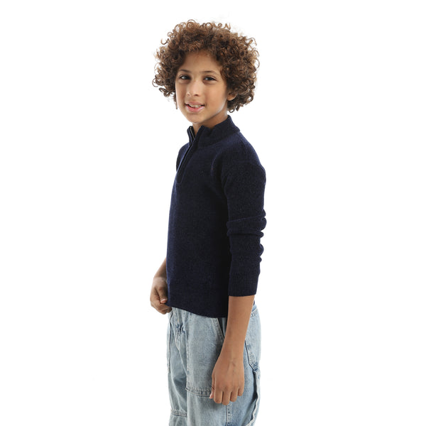 Velvet_Zipper_Closure_High_Collar_Navy_Pullover_Navy