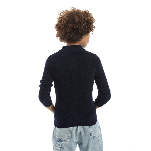 Velvet_Zipper_Closure_High_Collar_Navy_Pullover_Navy