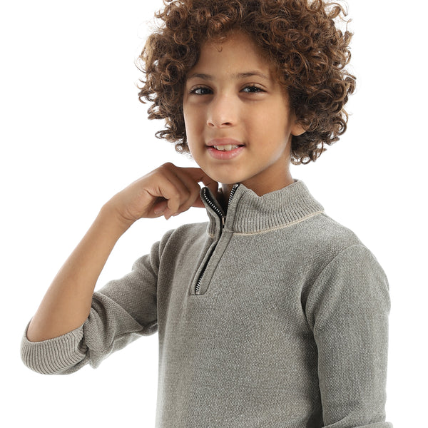 Velvet_Zipper_Closure_High_Collar_Olive_Pullover_Olive