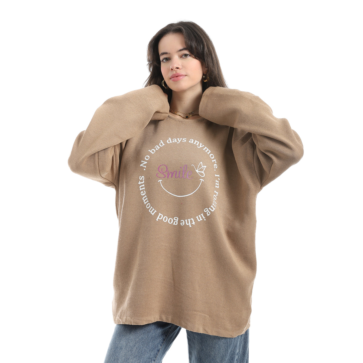 Printed_Round_Collar_Long_Sleeves_Beige_Sweatshirt_Beige