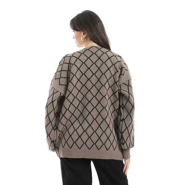 Long_Sleeves_Patterened_Caradign_-_Beige_&_Black