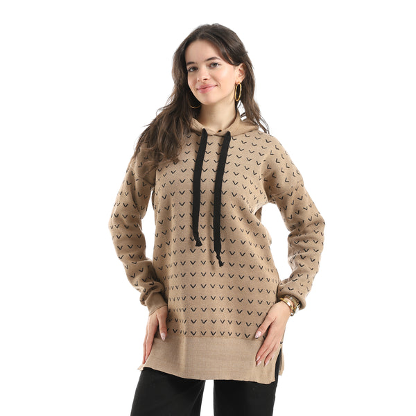 Long_Sleeves_Self_Patterened_Knitted_Pullover_-_Café