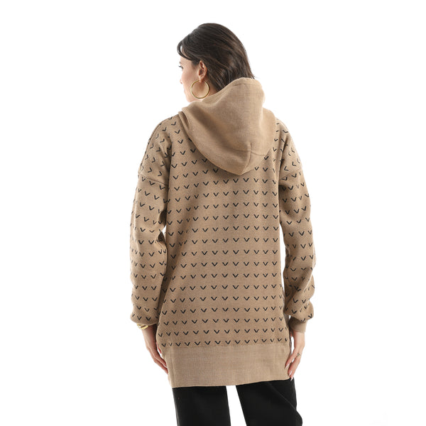 Long_Sleeves_Self_Patterened_Knitted_Pullover_-_Café