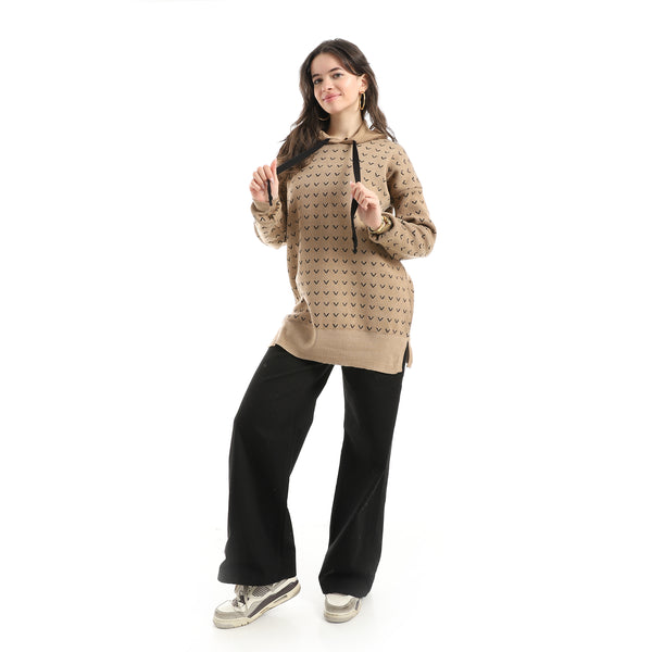 Long_Sleeves_Self_Patterened_Knitted_Pullover_-_Café