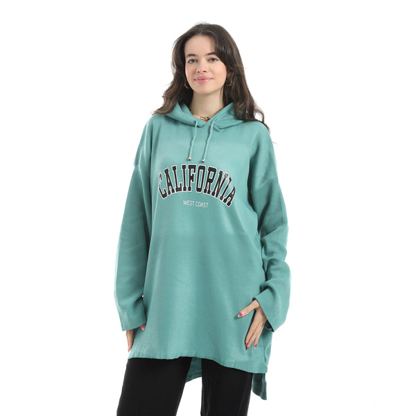 Oversize_Printed_Hooded_Collar_Green_Hoodie_Green