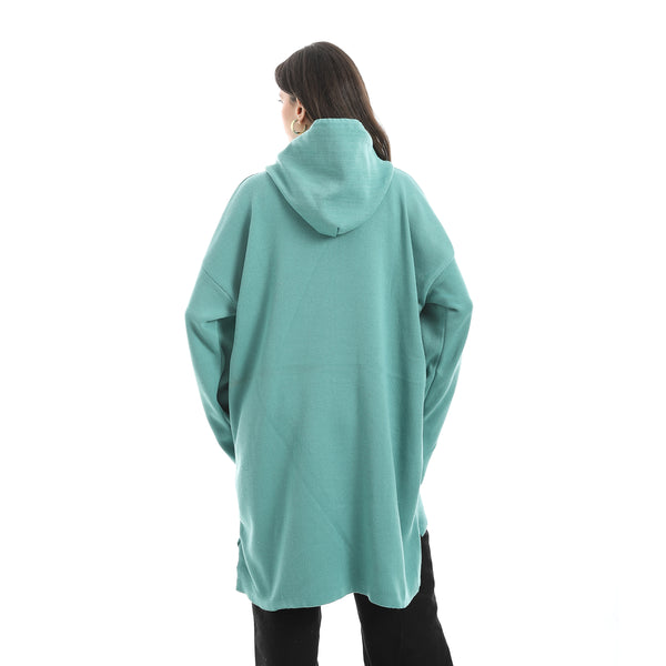 Oversize_Printed_Hooded_Collar_Green_Hoodie_Green