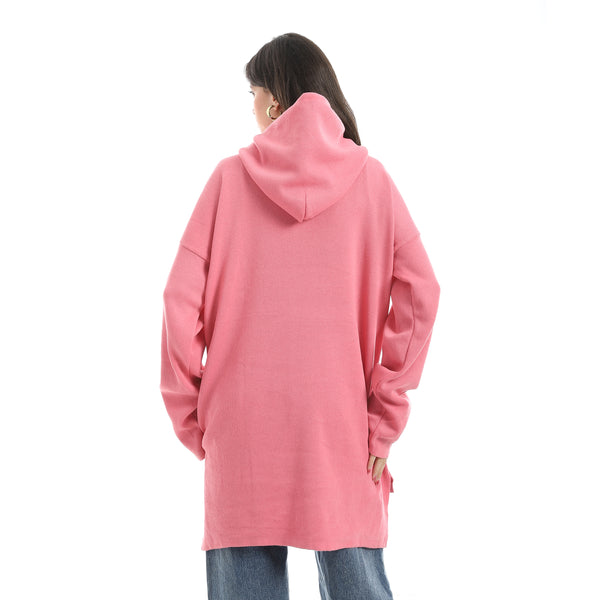 Oversize_Printed_Hooded_Collar_Rose_Hoodie_Pink