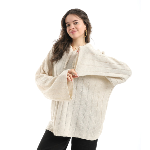 Long_Sleeves_Self_Patterened_Knitted_Pullover_-_Beige