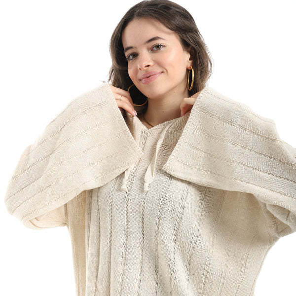 Long_Sleeves_Self_Patterened_Knitted_Pullover_-_Beige