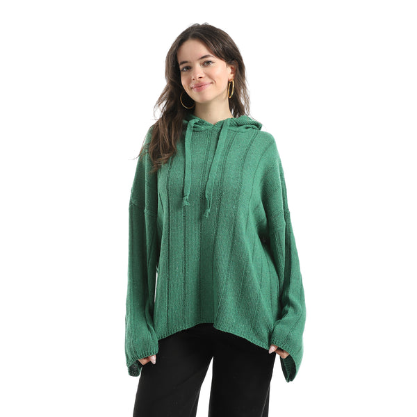 Long_Sleeves_Self_Patterened_Knitted_Pullover_-_Olive