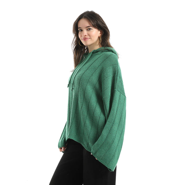 Long_Sleeves_Self_Patterened_Knitted_Pullover_-_Olive
