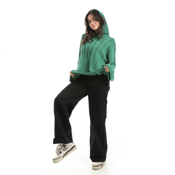 Long_Sleeves_Self_Patterened_Knitted_Pullover_-_Olive