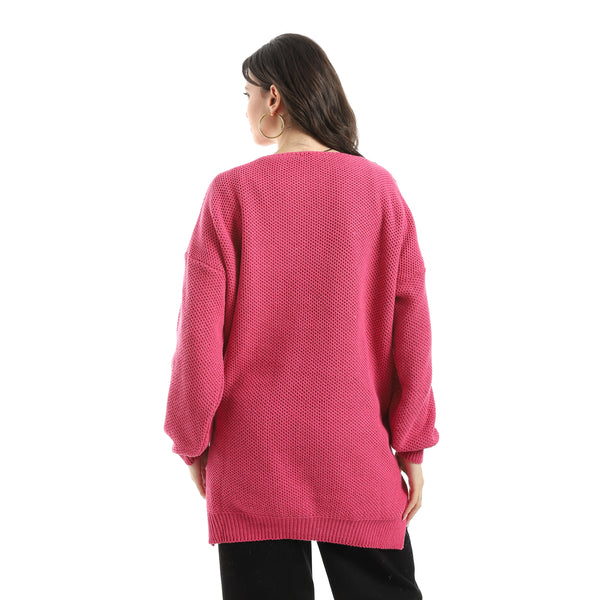 Long_Sleeves_Self_Patterened_Knitted_Pullover_-_Dark_Pink