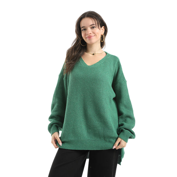Long_Sleeves_Self_Patterened_Knitted_Pullover___Olive