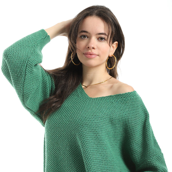 Long_Sleeves_Self_Patterened_Knitted_Pullover___Olive