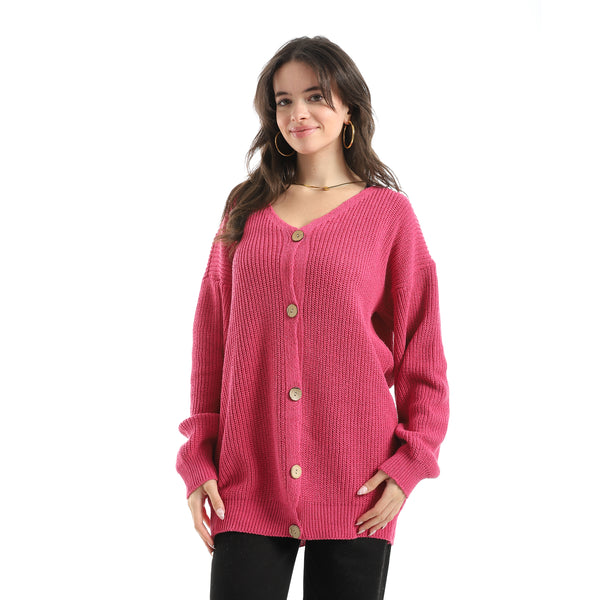 Long_Sleeves_Self_Patterened_Knitted_Pullover_-_Fuchsia