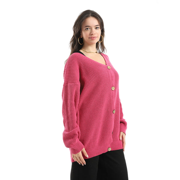 Long_Sleeves_Self_Patterened_Knitted_Pullover_-_Fuchsia