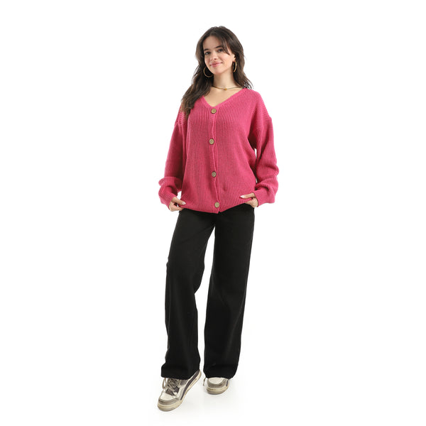 Long_Sleeves_Self_Patterened_Knitted_Pullover_-_Fuchsia