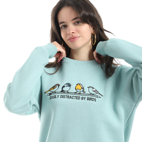 Embrodried_Long_Sleeves_Round_Collar_Sweatshirt_-_Mint_Green