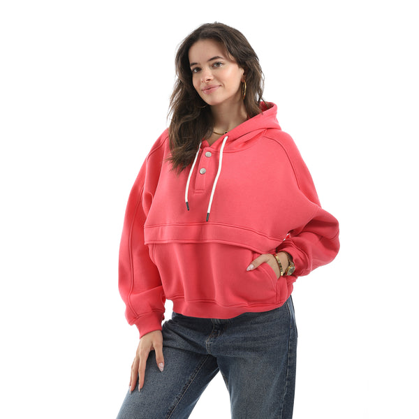 Comfy_Hooded_Long_Sleeves_Trendy_Sweatshirt__Pink