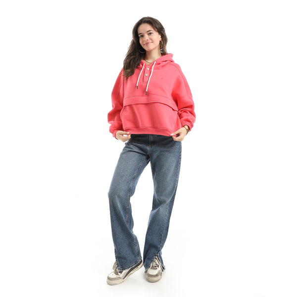 Comfy_Hooded_Long_Sleeves_Trendy_Sweatshirt__Pink