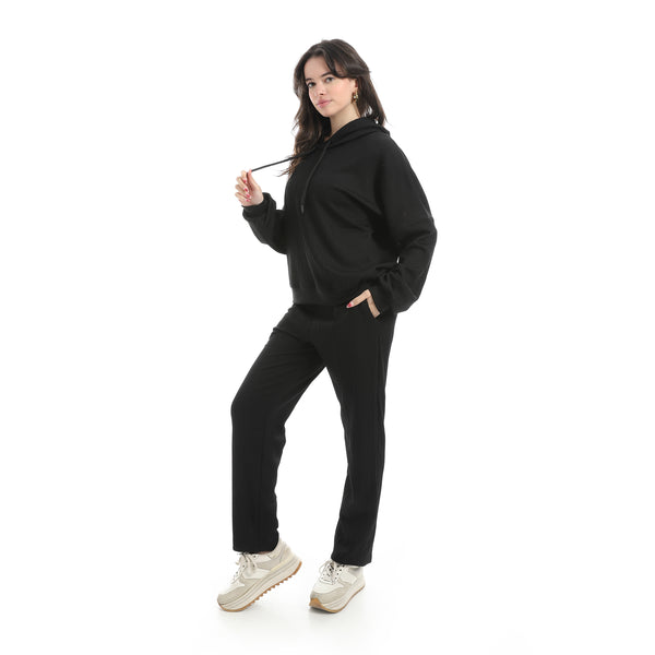 Self_Patterened_Inner_Fleeced_Hooded_Training_Suit_-_Black
