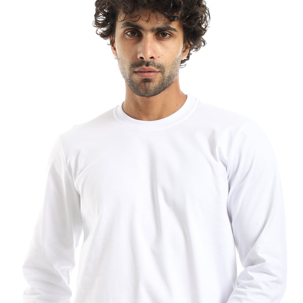 Basic_Long_Sleeves_Light_Round_Collar_White_T_Shirt