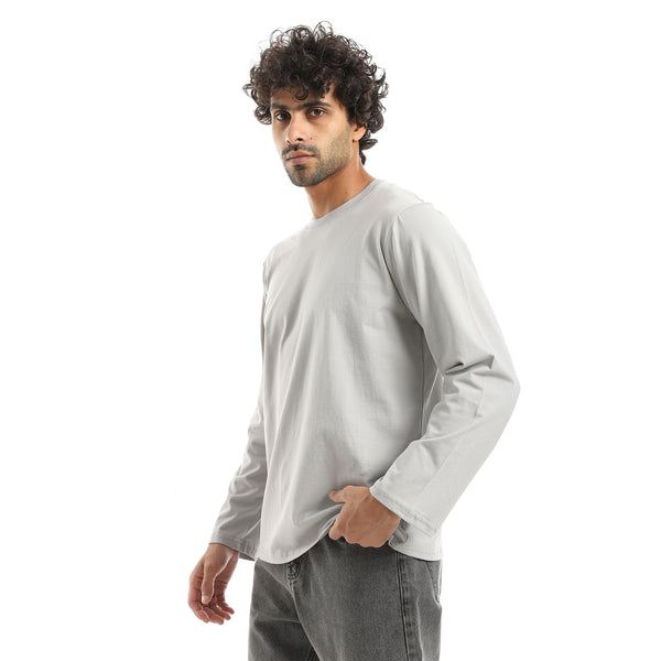 Basic_Long_Sleeves_Light_Round_Collar_Grey_T_Shirt