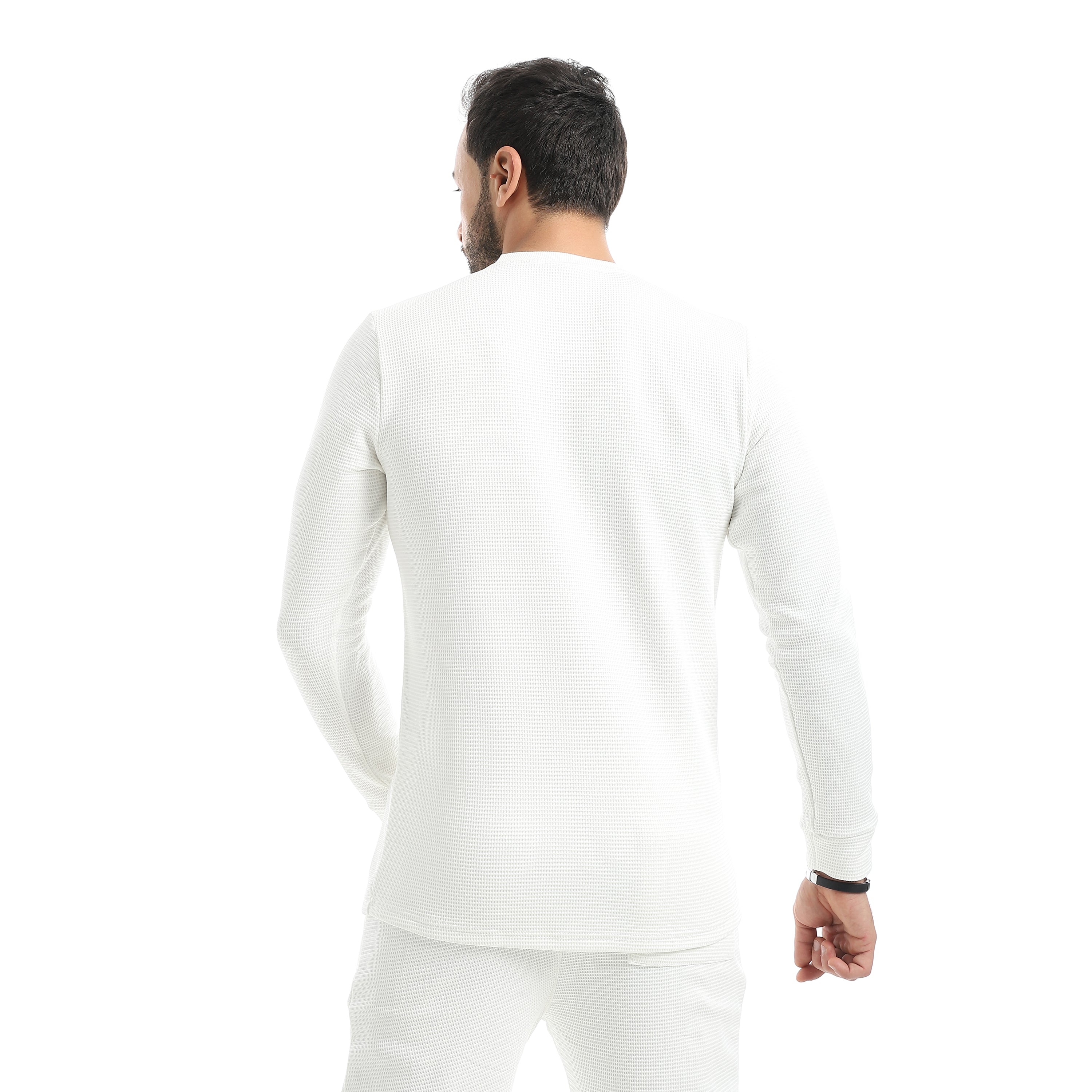 Crew_Neck_Collar_Self_Patterened_White_Long_Sleeves_Pullover_White