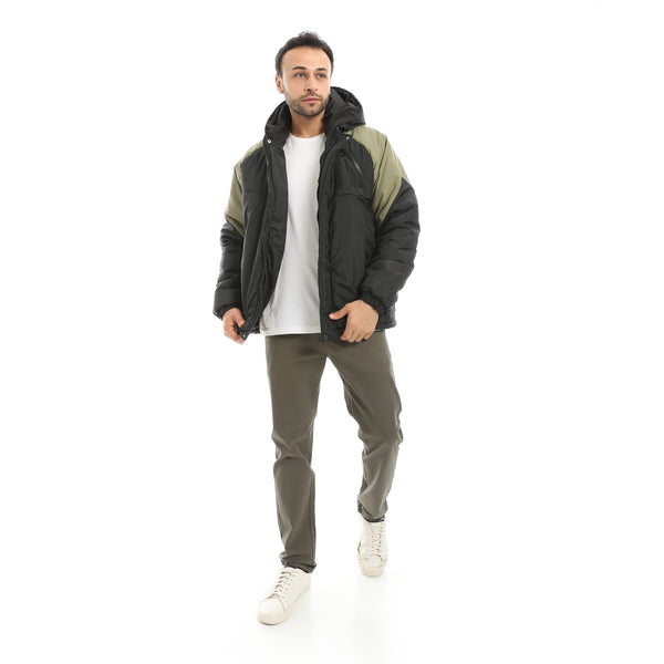 Hooded_Waterproof_Zipper_Closure_Jacket-Black_&_Light_Green_