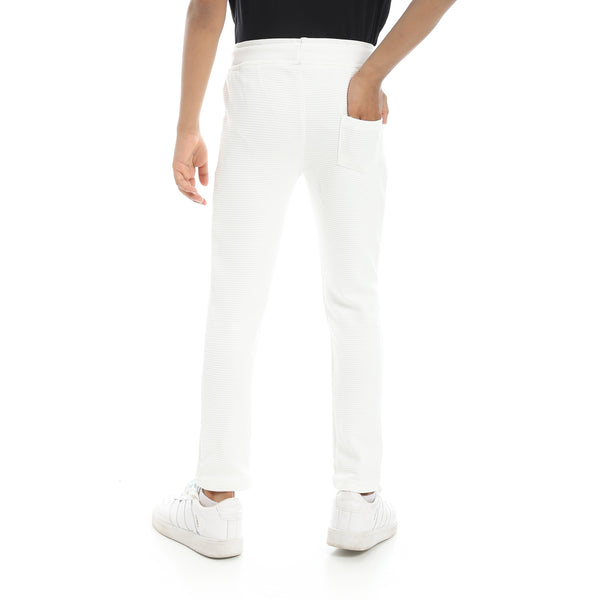 Self_Patterened_White_Elastic_Waist_Casual_Pants_White
