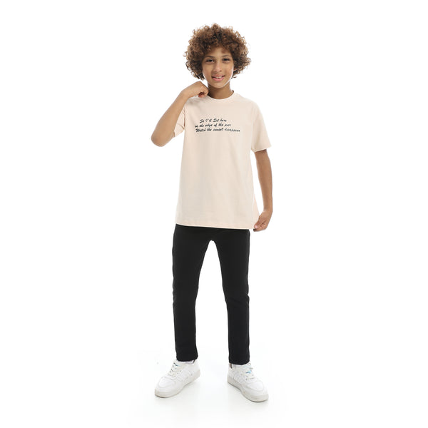 Self_Patterened_Black_Elastic_Waist_Casual_Pants_Black