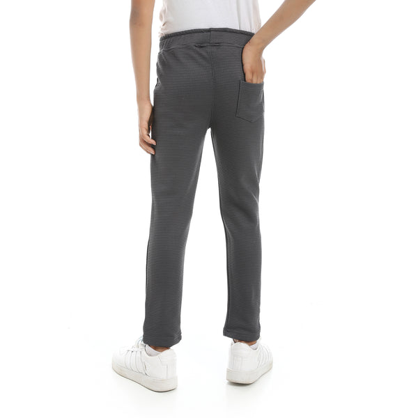 Self_Patterened_Dark_Grey_Elastic_Waist_Casual_Pants_Gray