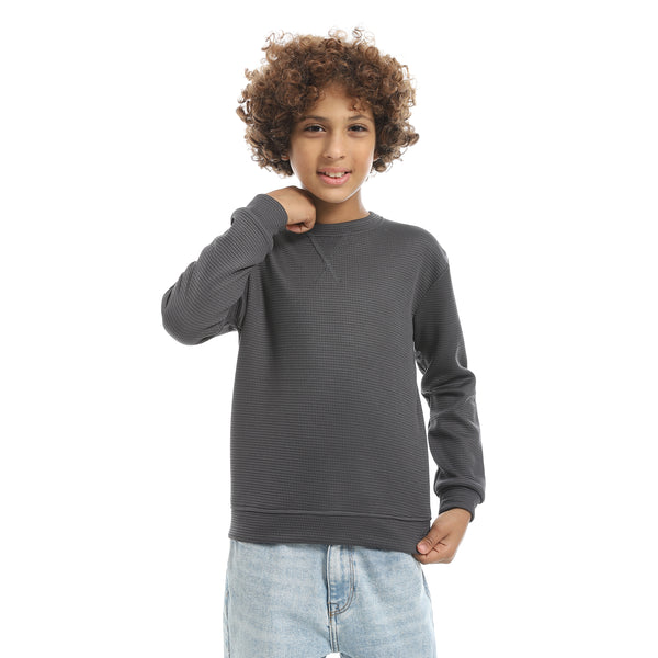 Self_Patterened_Dark_Grey_Long_Sleeves_Pullover_Grey