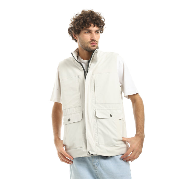 Off_White_Sleeveless_Zipped_Fleeced_Vest-Off_White